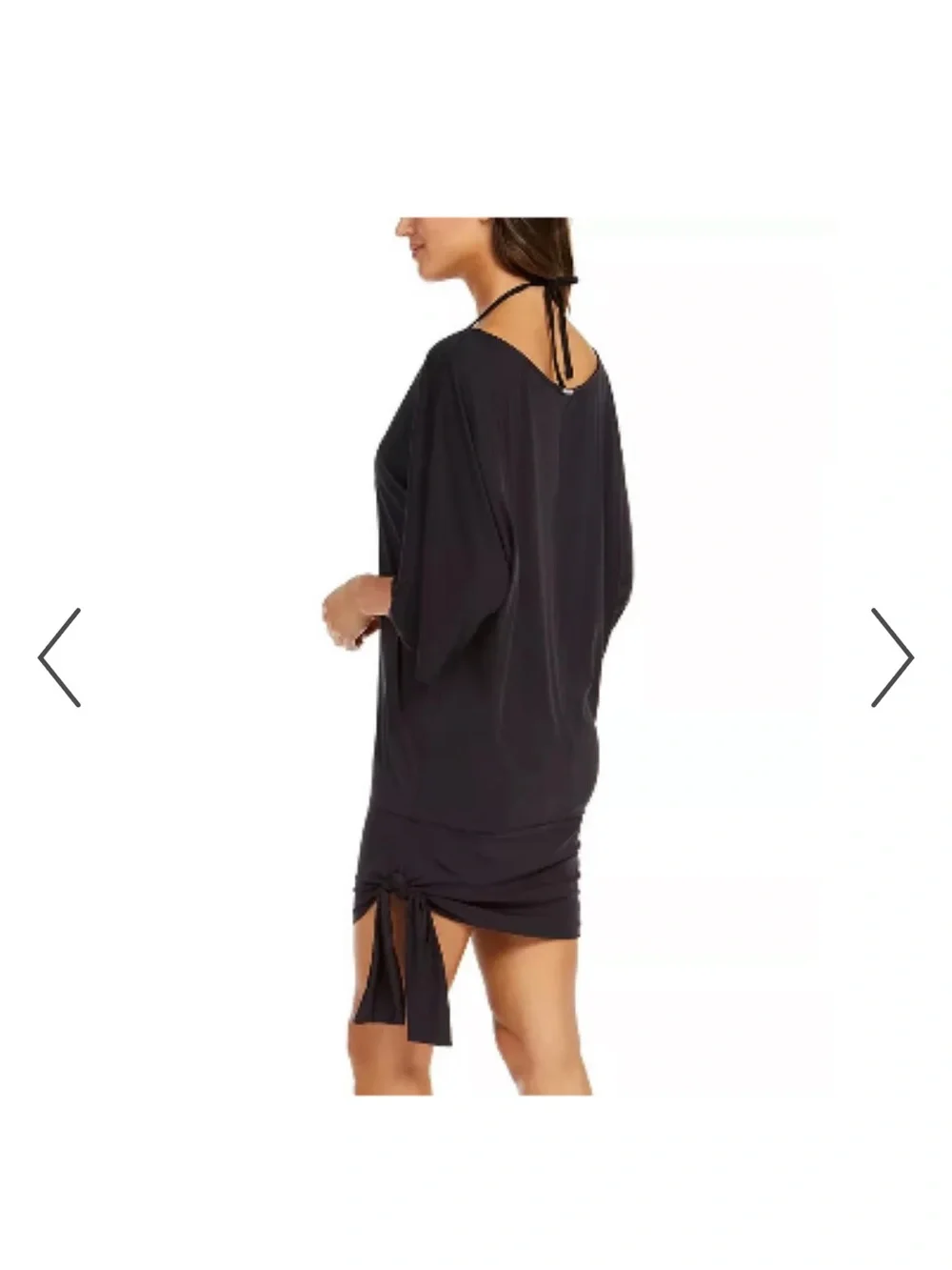 Michael Kors Black Swim Coverup Tunic with Side Tie